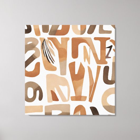 Toile Boho Rock alphabet Art botanique moderne (Recto)