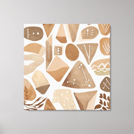 Toile Boho Rock Leaf style d'art botanique Simple modern (Recto)