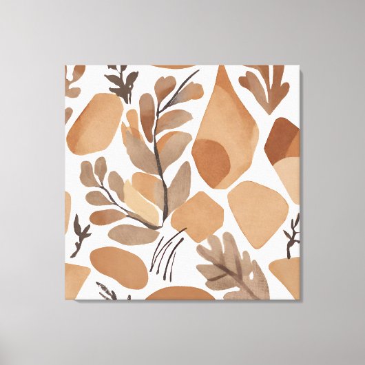 Toile Boho Rock Leaf style d'art botanique Simple modern (Recto)