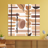 Toile Boho Rock Polygon Leaf Style d'art botanique moder (Insitu(Salon))