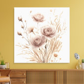 Toile Boho romantique aquarelle Floral Art Canvas Imprim (Insitu(Salon))