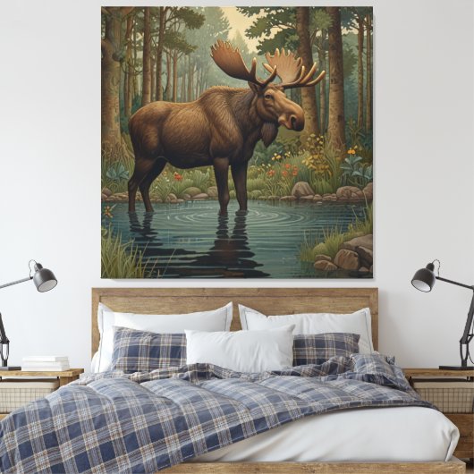 Toile Boho rustique boho bois forêt arbres verdure (Insitu(Chambre))