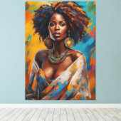 Toile Boho Woman in Sunflower Expressive Hippie (Insitu (Plancher de Bois))