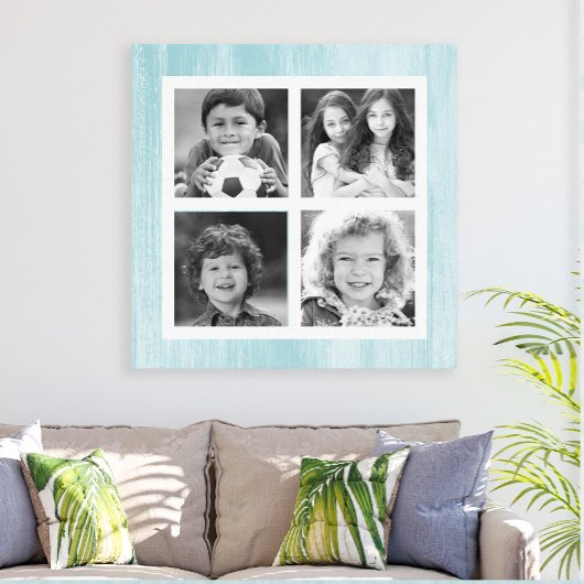 Toile Bois bleu en détresse noir blanc