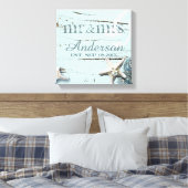 Toile bois BLue Seashells Beach Mariage m et mme (Insitu(Chambre))