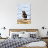 Toile Bois Canard mâle en bois sur la bille dans les ter (Insitu(Chambre))