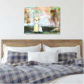 Toile Bois Créations Chouette de lapin OEuvre d'art anim (Insitu(Chambre))