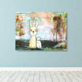 Toile Bois Créations Chouette de lapin OEuvre d'art anim (Insitu (Plancher de Bois))