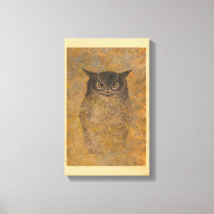 Toile Bois de graveur de Japonais de hibou de Katsuda