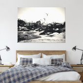 Toile Bois flotté sur une plage désolée (Insitu(Chambre))