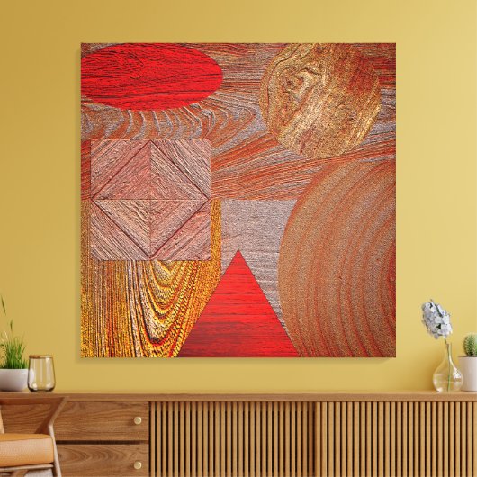 Toile Bois - formes géométriques texturées (Insitu(Salon))