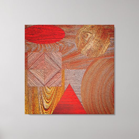 Toile Bois - geometrische gestructureerde vormen Canvas Afdruk (Voorkant)