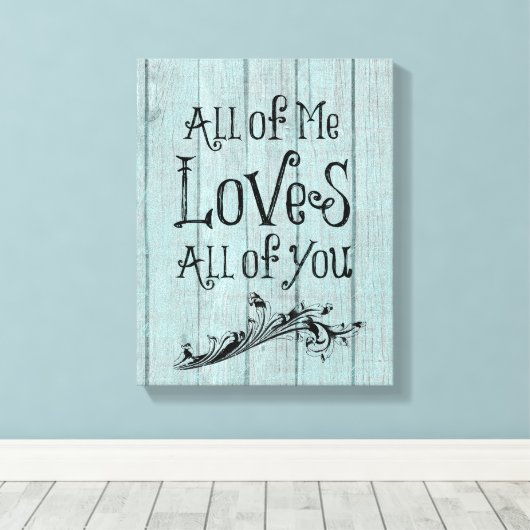 Toile Bois rustique avec citation d'amour (Insitu (Plancher de Bois))