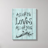 Toile Bois rustique avec citation d'amour (Recto)