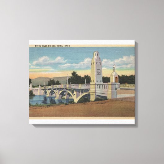 Toile Boise, ID - Vue du pont de la rivière Boise (Recto)