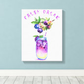 Toile Boisson Cool de jus de bleuet frais - Cocktail d'é (Insitu (Plancher de Bois))