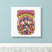 Toile Boisson rétro patriotique Abraham (Insitu (Plancher de Bois))