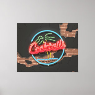 Toile Boîte de nuit Cocktails Neon