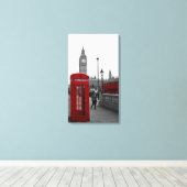 Toile Boîtier Red Phone et bus rouge Londres (Insitu (Plancher de Bois))