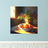 Toile Bol de Fruit et Fleurs au soleil 3 (Insitu (Plancher de Bois))