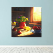 Toile Bol de Fruit et Fleurs au soleil 5 (Insitu (Plancher de Bois))