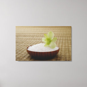 Toile Bol de riz avec une fleur sur un tapis de tatami