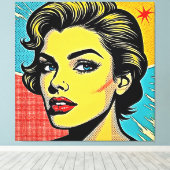 Toile Bold Pop Art Woman Defined (Insitu (Plancher de Bois))