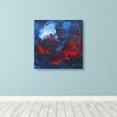 Toile Bold Red and Blue Abstract Swirl Canvas Print (Insitu (Plancher de Bois))