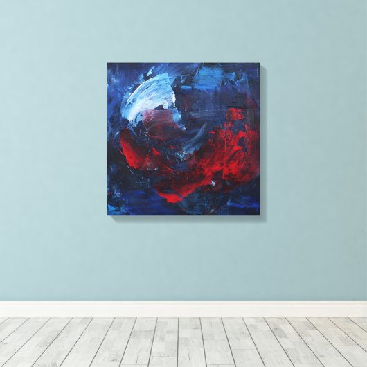 Toile Bold Red and Blue Abstract Swirl Canvas Print (Insitu (Plancher de Bois))