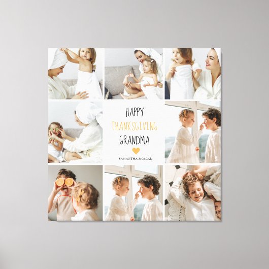Toile Bon thanksgiving photo Collage moderne grand-mère (Recto)