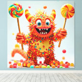 Toile Bonbons de Monster heureux Design (Insitu (Plancher de Bois))