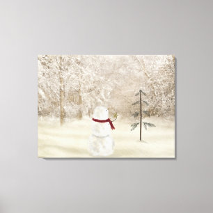 Toile Bonhomme de neige avec l'étoile de Noël
