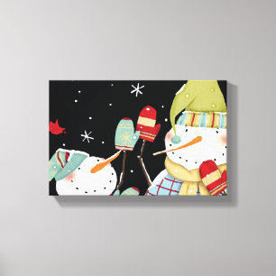 Toile Bonhommes de neige modernes avec des mitaines