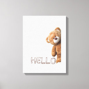 Toile Bonjour mignon ours Brown Teddy Bear