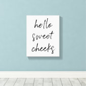 Toile Bonjour Sweek Cheek Funny Toilettes Salle de bain (Insitu (Plancher de Bois))