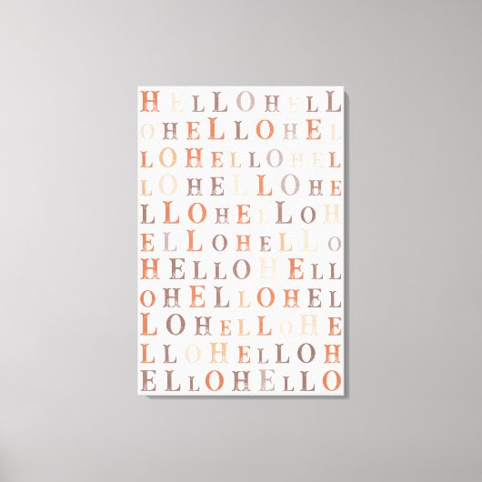 Toile Bonjour Texte aléatoire Couleurs de Terre (Recto)