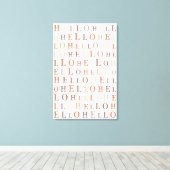 Toile Bonjour Texte aléatoire Couleurs de Terre (Insitu (Plancher de Bois))