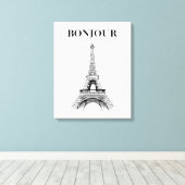 Toile Bonjour Tour Eiffel - Chic Parisien Étendu (Insitu (Plancher de Bois))