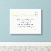 Toile Bonne fête des mères à maman avec un message d'amo (Insitu (Plancher de Bois))