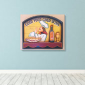 Toile Bonne nourriture Bon Chef Vin (Insitu (Plancher de Bois))
