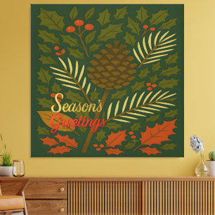 Toile Bonnes Fêtes d'automne et d'hiver