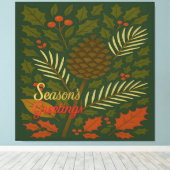 Toile Bonnes Fêtes mi-siècle automne et hiver (Insitu (Plancher de Bois))