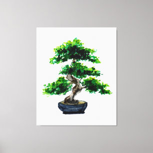 Toile Bonsaï à l'aquarelle japonaise