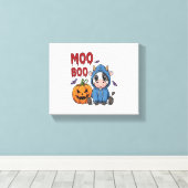 Toile Boo Halloween Éffrayante vache fantôme (Insitu (Plancher de Bois))