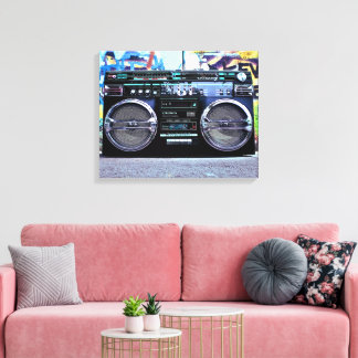 Toile Boombox rétro - Audio Vintage