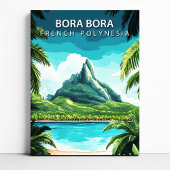 Toile Bora Bora French Polynesia Travel Poster Canvas