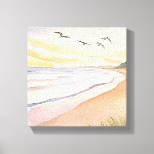 Toile Bord de l'océan Aquarelle lumineuse et aérée
