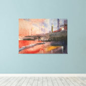 Toile bord de mer à la lumière du soleil couchant (Insitu (Plancher de Bois))