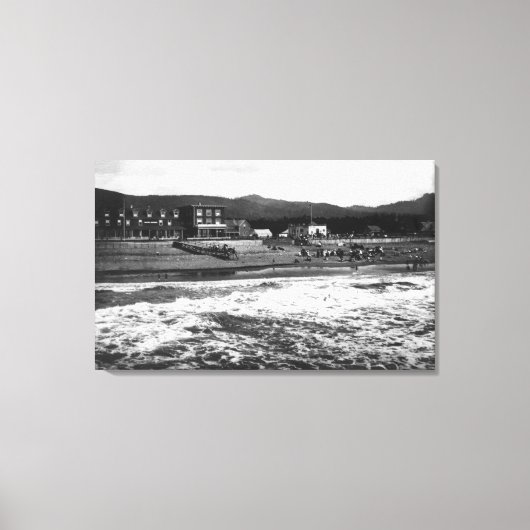 Toile Bord de mer, Oregon Beach et Hotel Moore Photograp (Recto)