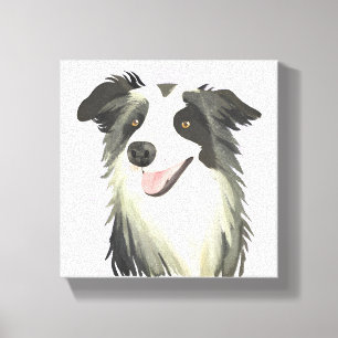 Toile Border Collie Chien Beau Animal Aquarelle